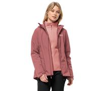 (L, Red Ochre) Jack Wolfskin Womens Moonrise 3 In 1 Waterproof Windproof Jacket