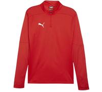 (L, Red) Puma Mens TeamFinal Quarter Zip Training Fleece Top