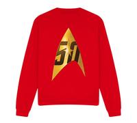 (L, Red) Star Trek Unisex Adult 50th Anniversary Delta Sweatshirt