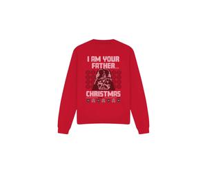 (L, Red) Star Wars Unisex Adult Father Christmas Darth Vader Fair Isle Sweatshirt