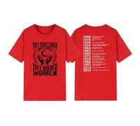 (L, red) They Didn't Burn Witches They Burned Women T-Shirt Feminist Witch T Shirt Short Sleeve Graphic Tees Women's Rights Tshirt Tops