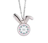 l Rose Happy The Day Of The Dead Rabbit Necklace Pendant Bunny Animal Jewelry Gift