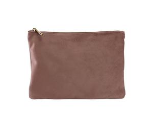 (L, Rose Quartz) Bagbase Plain Velvet Accessory Bag