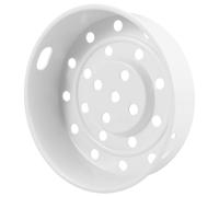 L round Steamer Basket Insert for Electric Cooker, Reusable | White , Evenly Spaced Holes and Smooth Edges, for Meal Prep with Poultry and Eggs