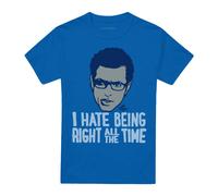 (L, Royal Blue) Jurassic Park Unisex Adult I Hate Being Right All The Time Ian Malcolm T-Shirt
