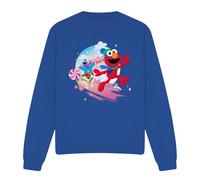 (L, Royal Blue) Sesame Street Unisex Adult Holiday Cheer Characters Christmas Sweatshirt