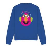 (L, Royal Blue) Sesame Street Unisex Adult Telly Monster Nutcracker Christmas Sweatshirt