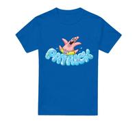 (L, Royal Blue) SpongeBob SquarePants Mens Happy Go Lucky Patrick Star T-Shirt