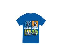 (L, Royal Blue) Star Wars Mens Clone Wars Grid T-Shirt