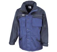 (L, Royal/Navy) Result Mens Workwear Heavy Duty Water Repellent Windproof Combo Coat