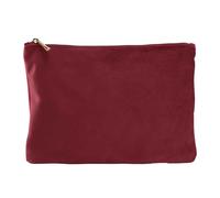 (L, Ruby Red) Bagbase Plain Velvet Accessory Bag