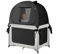 L RUNNZER Blackout Sleep Tent, Pack N Play Blackout Cover to Block 90% of Light, Portable Pop Up Travel Essential Pack N Play Cover