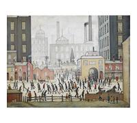 L.s. Lowry Coming From The Mill 1930 Framed Canvas Print Multicoloured (40Cm X 50Cm)