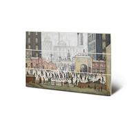 L.s. Lowry Coming From The Mill 1930 Wood Print Multicoloured (20Cm X 29.5Cm)