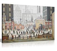 L.S. Lowry Coming From The Mill Framed Canvas Wall Art, Large 12x8in Print