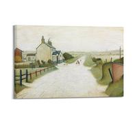 L. S. Lowry Famous Work Poster Country Road Near Lytham Artworks Picture Print Wall Art Painting Canvas Decor Homes Decorative 12x18inch(30x45cm)