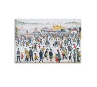 L. S. Lowry Famous Work Poster Lancashire Fair, Good Friday, Daisy Nook Picture Print Wall Art Painting Canvas Artworks Idea Room Aesthetic 12x18inch(30x45cm)