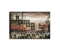 L. S. Lowry Famous Work Poster Our Town By Room Aesthetic Print Art Wall Painting Canvas Modern Bedroom Decor 12x18inch(30x45cm)