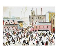 L.s. Lowry Going To Work 1959 Printed Framed Canvas Print Multicoloured (30Cm X 40Cm)