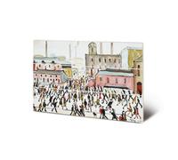 L.s. Lowry Going To Work 1959 Wood Print Multicoloured (20Cm X 29.5Cm)