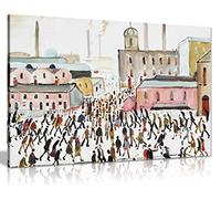 L.S. Lowry Going to Work Framed Canvas Wall Art, Large 30x20in Print