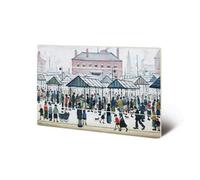L.s. Lowry Market Scene Northern Town 1939 Plaque Multicoloured (40Cm X 59Cm)