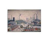 L. S. Lowry Painter Works (Canal And Factories) Art Posters Wall Art Bedroom Prints Home Decor Hanging Picture Canvas 24x36inch(60x90cm)