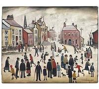 L S Lowry photo A4 people standing about