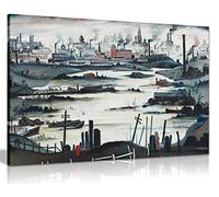 L.S Lowry The Lake Painting Canvas Print Wall Art Picture Home Decor (30x20in)