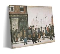 L.S. Lowry Works《Waiting for The Shops to Open》Printing Posters Vintage Scroll Canvas Wall Painting Art Print Decor for Cozy Home Interior 08x12inch(20x30cm)