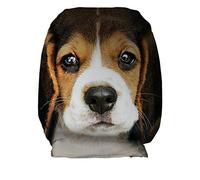 L&S Prints Beagle Dog Design Car Seat Head Rest Covers Pack Of Two Car Accessory