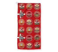 L&S PRINTS BRITISH MADE GIFTS Denmark - Football Legend Collection - Golf Towel, Red Design