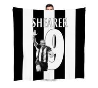 L&S PRINTS BRITISH MADE GIFTS Newcastle Football Legends Range Number 9 Football Gift Fleece Blanket, 150cm X 150cm