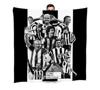 L&S PRINTS BRITISH MADE GIFTS Newcastle United Legends Fleece Blanket, 150 x 150 cm, Black and White Retro Football Montage
