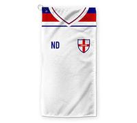 L&S PRINTS BRITISH MADE GIFTS Personalised England Retro Football Microfibre Golf Towel - 1982 Fan Gift, 80's Memorabilia (unofficial)