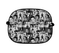 L&S PRINTS Elvis Presley Black & White Montage Design - Car Sun Shade - Set of 2