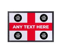 L&S PRINTS FOAM DESIGNS England Crest St George Flag Design - Personalised Door Mat - 60cm x 40cm