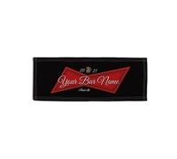 L&S PRINTS FOAM DESIGNS Personalised Red Label Black Background Design Microfibre Bar Towel Man Cave Pub Beer Mat