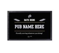 L&S PRINTS FOAM DESIGNS Proudly Serving Beer Pub Design - Personalised Door Mat - 60cm x 40cm
