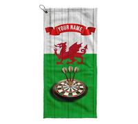L&S PRINTS FOAM DESIGNS Welsh Flag Wales - Personalised Darts Design - Golf Towel