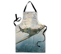 L&S PRINTS SPITFIRE PLANE DESIGN APRON KITCHEN BBQ COOKING PAINTING MADE IN YORKSHIRE