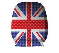 L&S Prints SpottedBlue & White Union Jack Design Car Seat Head Rest Covers Pack Of Two Accessory Gift