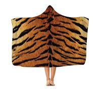 L&S PRINTS Tiger Print - Hooded Blanket