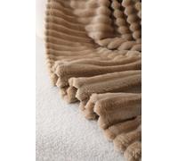 L S U Chunky Ribbed Cord Throw Blanket Fleece Warm Cozy Sofa Bed Throw Double,King Size (double beige)