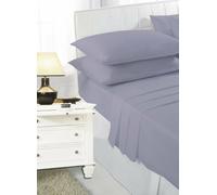 L S U Extra Deep Fitted Sheet 16-Inch (40cm) Depth with Two Pillowcases Soft Fabric Wrinkle-Resistant Poly-Cotton Bed Sheets - Available in 22 Colors (GRY SD + PP)
