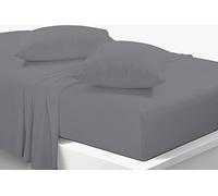 L S U Fitted Sheet - Soft Wrinkle Free - Fits Mattress Perfectly - Deep Pocket Sheets - Small Double/Double/Single/King/Pillowpair (Grey, PIllow Pair)