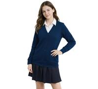 L S U Girls School Cardigans Long Sleeves Stretchy Nice Looking Smart Cardigans for Age 3 to 13 (as8, Age, 9_Years, 10_Years, Regular, Navy)