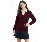 L S U Girls School Cardigans Long Sleeves Stretchy Nice Looking Smart Cardigans for Age 3 to 13 (UK, Age, 7 Years, 8 Years, Regular, Maroon)