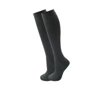 L S U Girls School Socks Pack of 3 Knee High Socks White Black Grey Navy Cotton Rich (UK, Age, 11 Years, 14 Years, Regular, Grey)