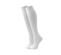 L S U Girls School Socks Pack of 3 Knee High Socks White Black Grey Navy Cotton Rich (UK, Age, 7 Years, 10 Years, Regular, White)